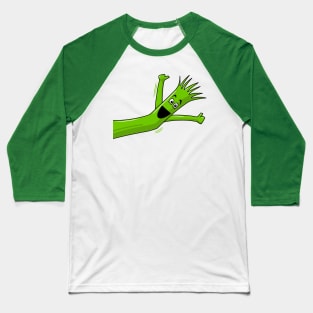 Green Wacky Waving Tube Man Portrait Baseball T-Shirt